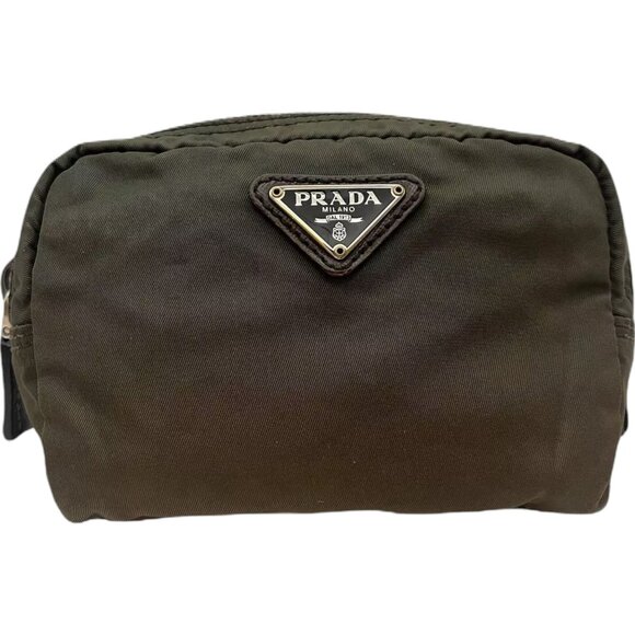 115150BE (L1) Prada Clutch Bag Brown Nylon - Picture 1 of 10